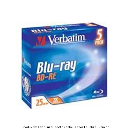 Verbatim BD-RE /25GB/2x/ 5 Stück