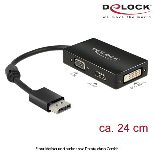 Delock Videokonverter DisplayPort auf DVI, HDMI, VGA