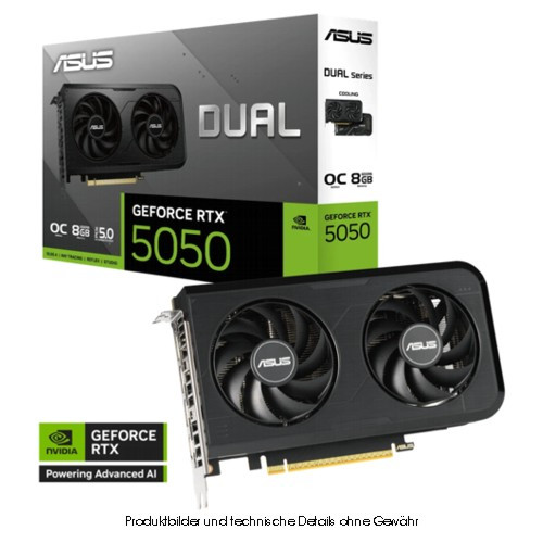 Asus RTX 5050 OC, DUAL-RTX5050-O8G, 8GB, HDMI, 3x DP