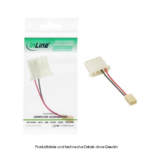 InLine Adapter Molex 4Pol zu 3Pol Lüfter