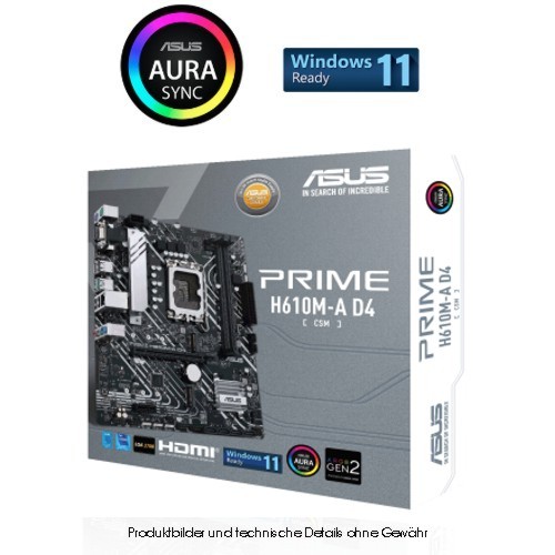 Asus Prime H610M-A D4-CSM, mATX, DDR4