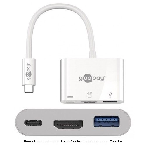 USB-C Multiport Stecker zu HDMI/USB-A/USB-C (Buchsen)