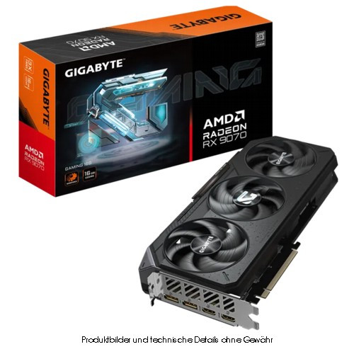 Gigabyte Radeon RX 9070 Gaming 16G, 16GB, 2x HDMI, 2x DP