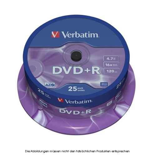 Verbatim DVD+R 4,7GB 25 Spindel 16x